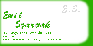 emil szarvak business card